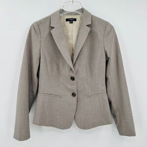Ann Taylor Size 2P Light Gray Long Sleeve Stretch Career Blazer Jacket